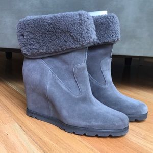 Ugg Kyra Gray Wedge Booties